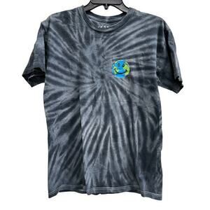 CALL YOUR MOTHER tie dye happy world grunge thrashed logo tee sz M